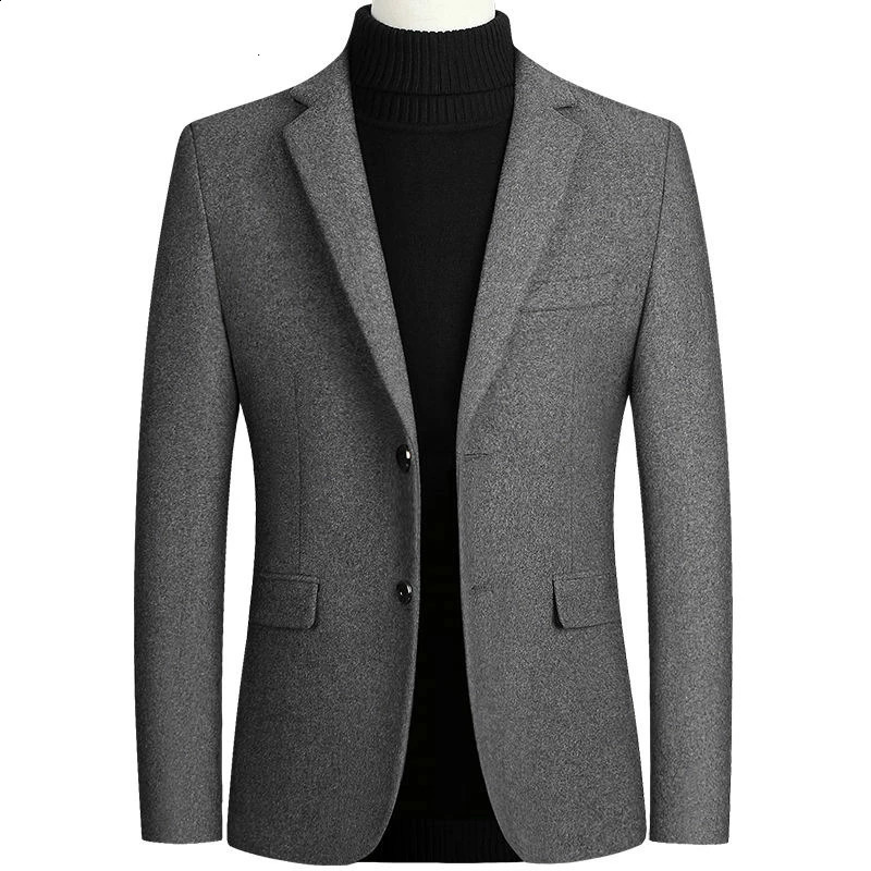 Fashionable mens jackets and jackets mens one-piece jackets wool blend sets mens jackets spring smart casual jackets solid double buttons 240829