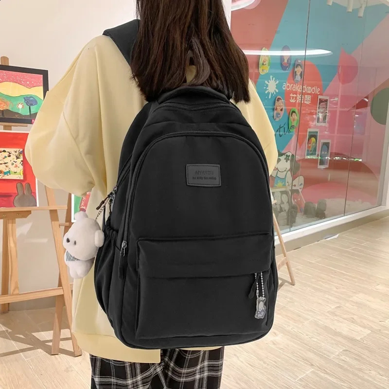 Female Fashion High Capacity Waterproof College Backpack Trendy Women Laptop School Bags Cute Girl Travel Book Bag Package Pack 240828
