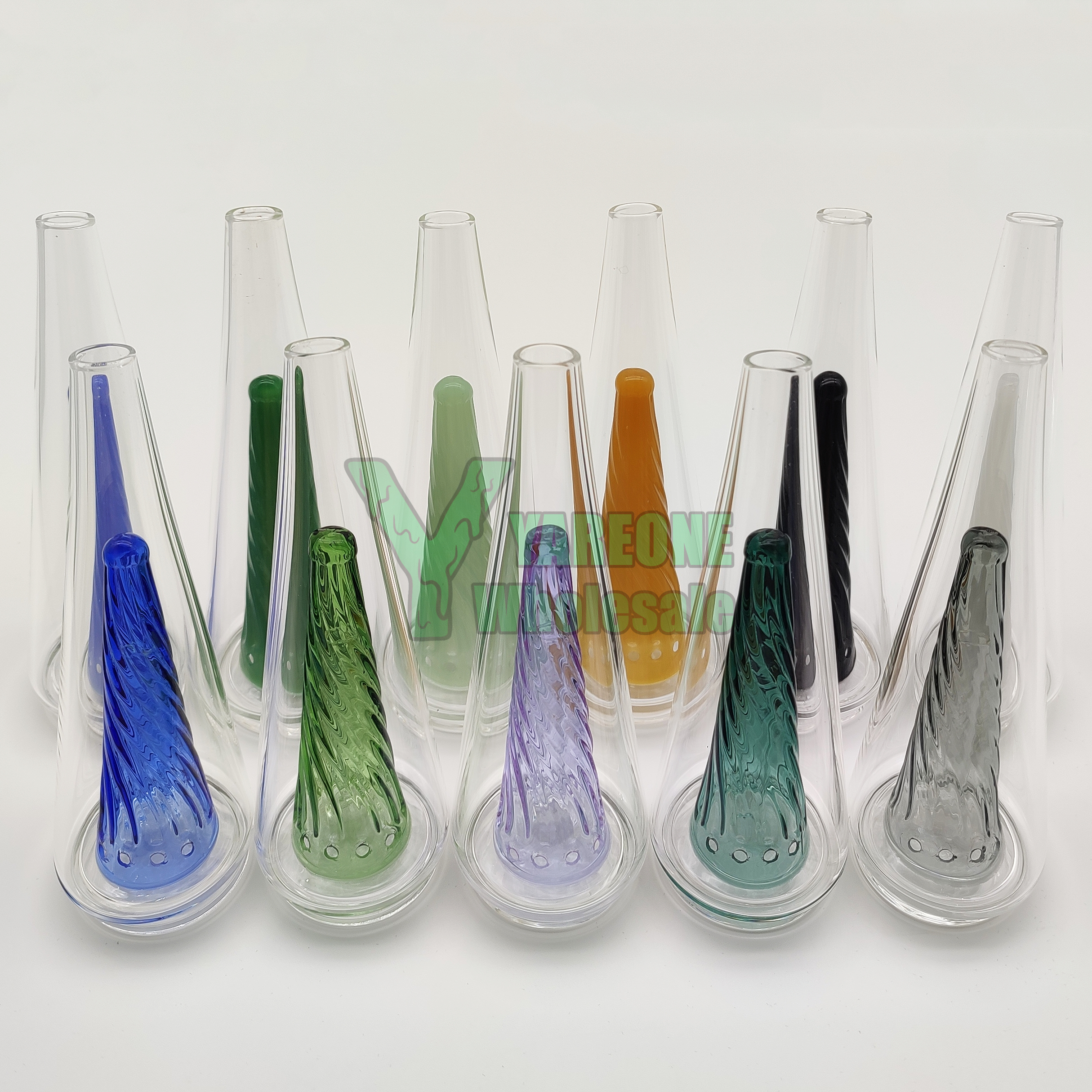 Universal Twisted Glass Toppers for Puffco Peak Devices, Colored Cone Glass Replacement Chamber Top Replacements Accessories for Peaks YAREONE Wholesale
