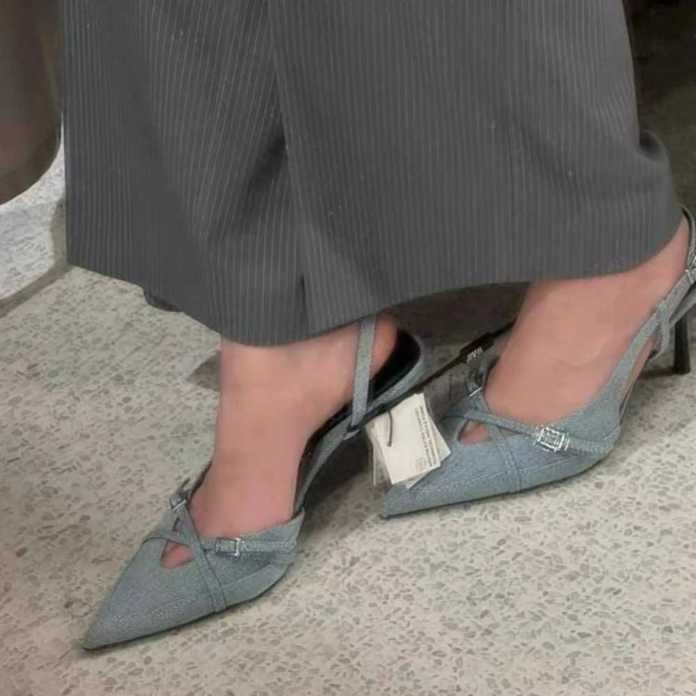 Womens jeans high heels sandals high heels office womens shoes beautiful womens shoes CL240829