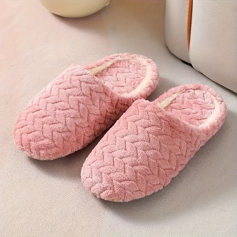 Cozy Womens Plush Indoor Slippers - Warm, Non-Slip, Soft Fabric Upper, Closed-Toe Design, Elegant Style, Slip-On Type, All-Season Comfort - Perfect fo