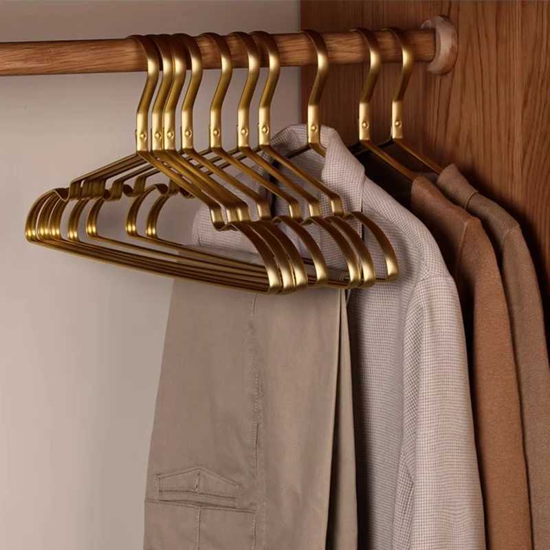 5 pieces/set of new gold metal hangers used for space aluminum alloy drying hangers in clothing Camisol durable wardrobe space protector organizer han