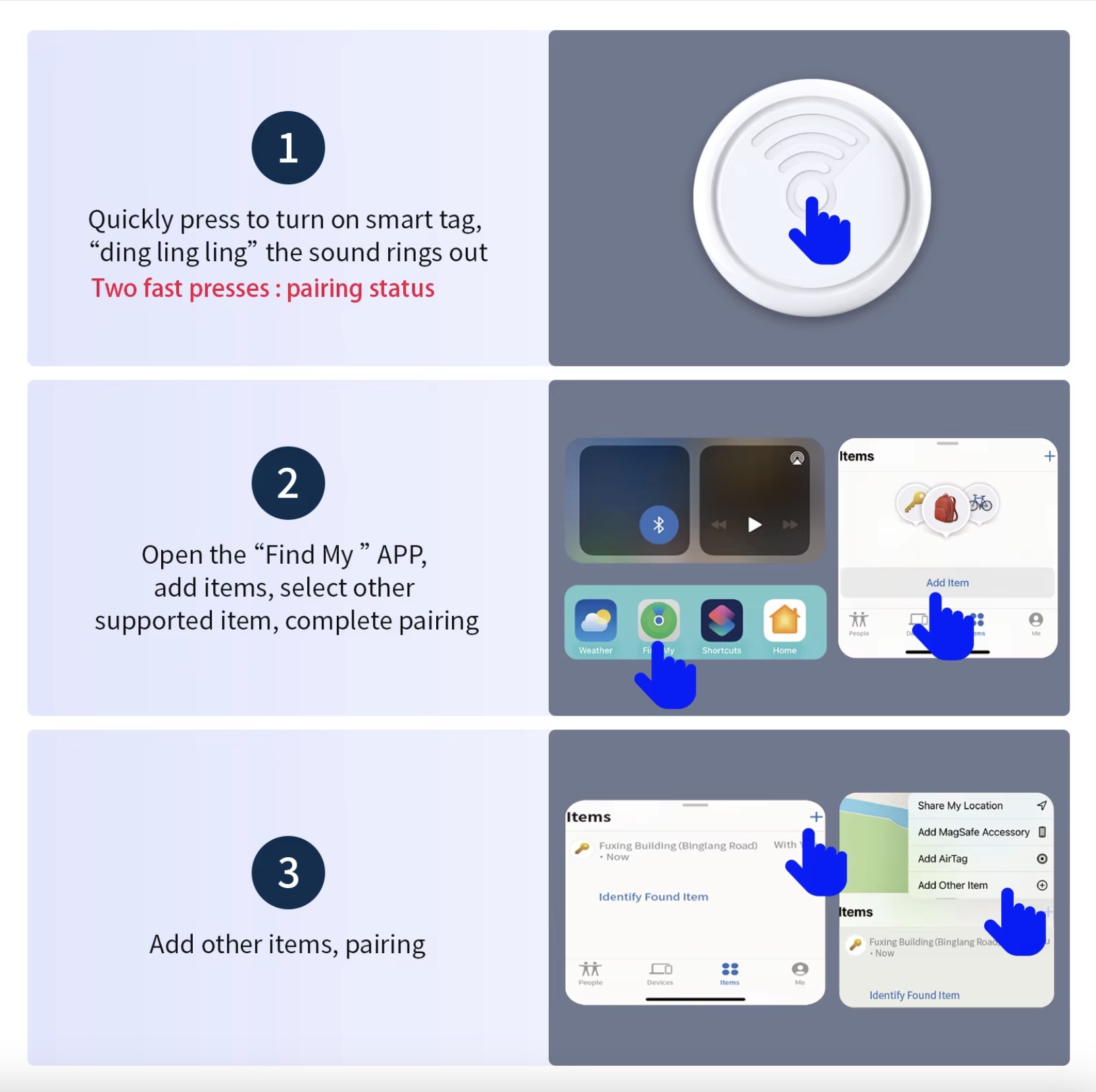 Free shipping Find My APP Apple AirTag,Long battery life and waterproof Compatible Bluetooth Mini GPS For Child Pet Car keys wallets and luggage anti-