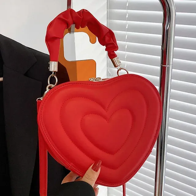 Free Shipping Women Heart Shape Clutch Large Capacity Shoulder Cute PU Fi Crossbody Bag For Shop Work Daily Use Tote Purse Designer Bag Luxury Bag Tot