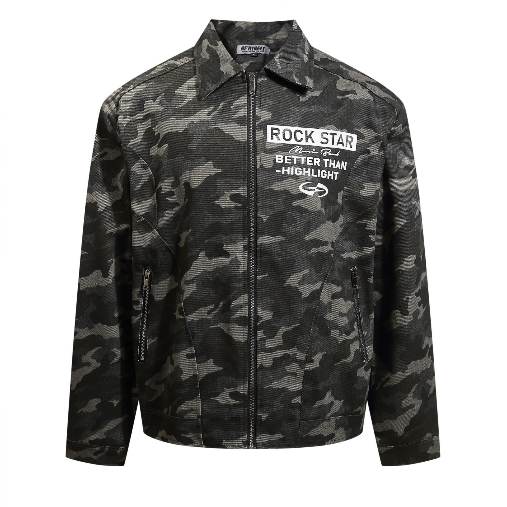 Autumn/winter New High Street American Vibe Camouflage Military Jacket Trendy Top