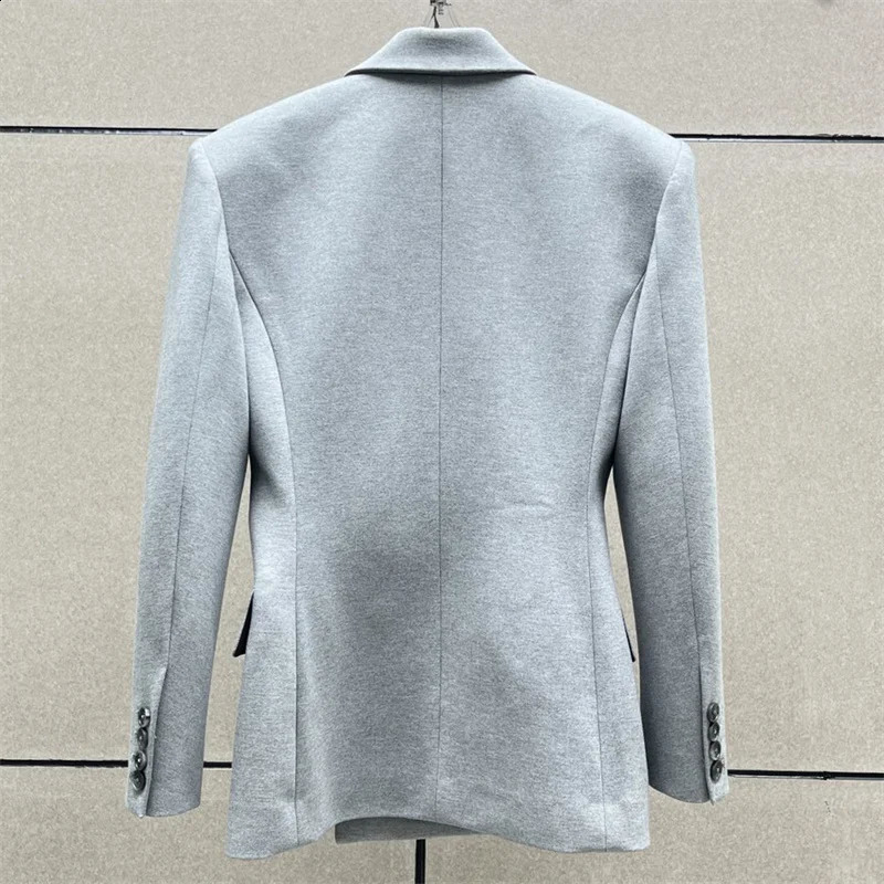 Womens Jacket Autumn Double Breasts Slim Suitable for Set Detachable 3D Flower 240828