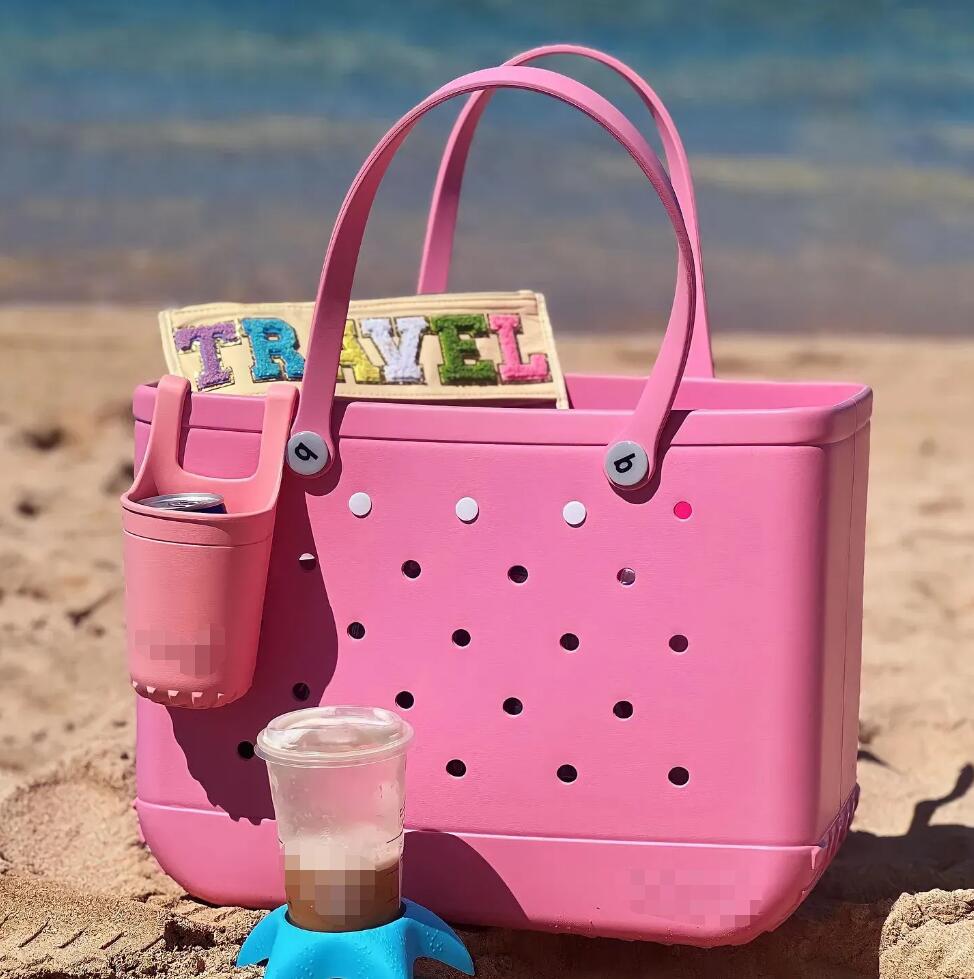 DHL XXL Women Designer Eva Bags Summer Hole Tote Bag Large Shopping Fashion Plastic Basket Lady Storage Washable Beach Silicone Bog Eco