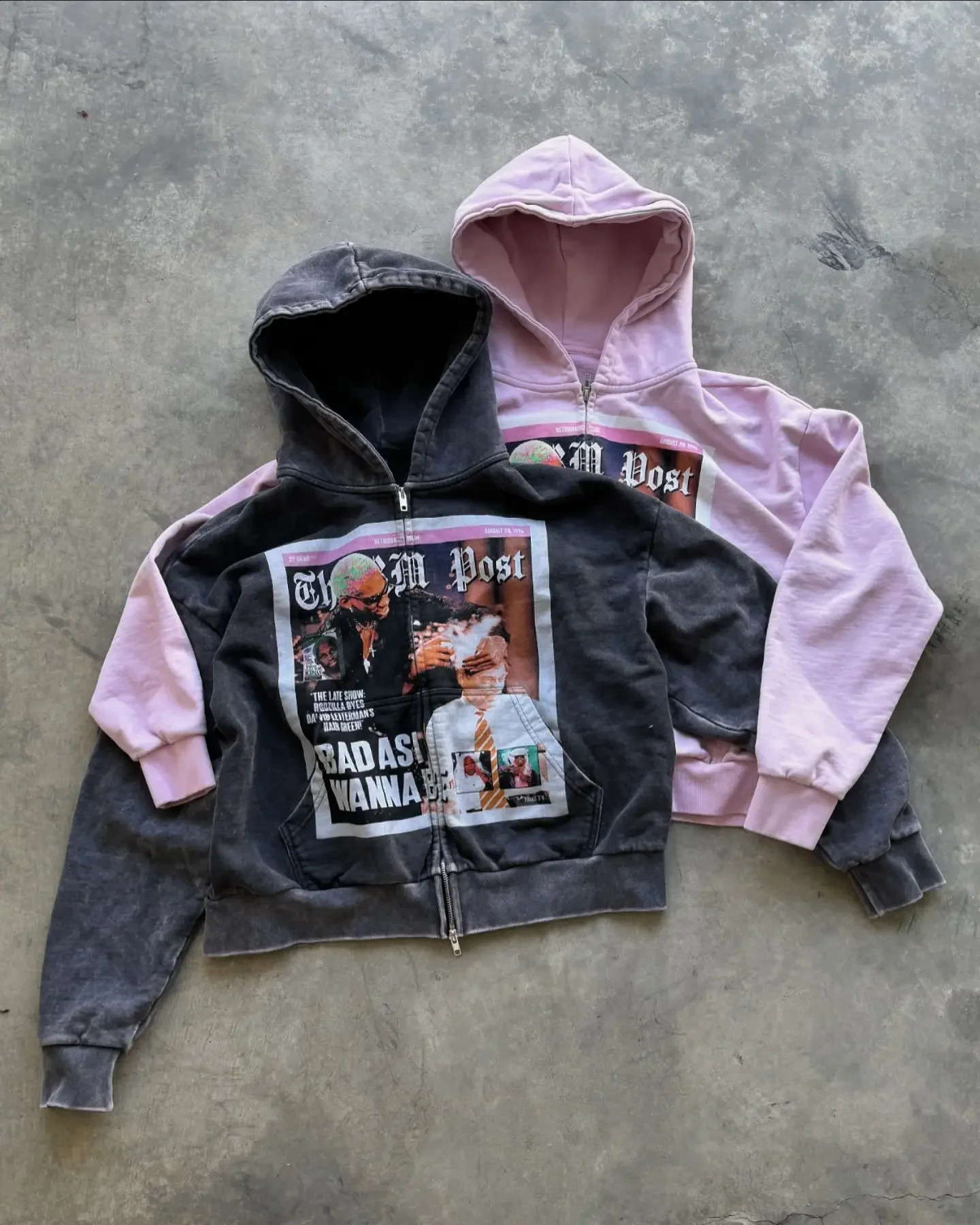 Y2K Gothic Punk Print Pattern Men and Women Street Fashion Hooded Sweatshirt Hip Hop Retro Harajuku Loose Zipper Cardigan 240829