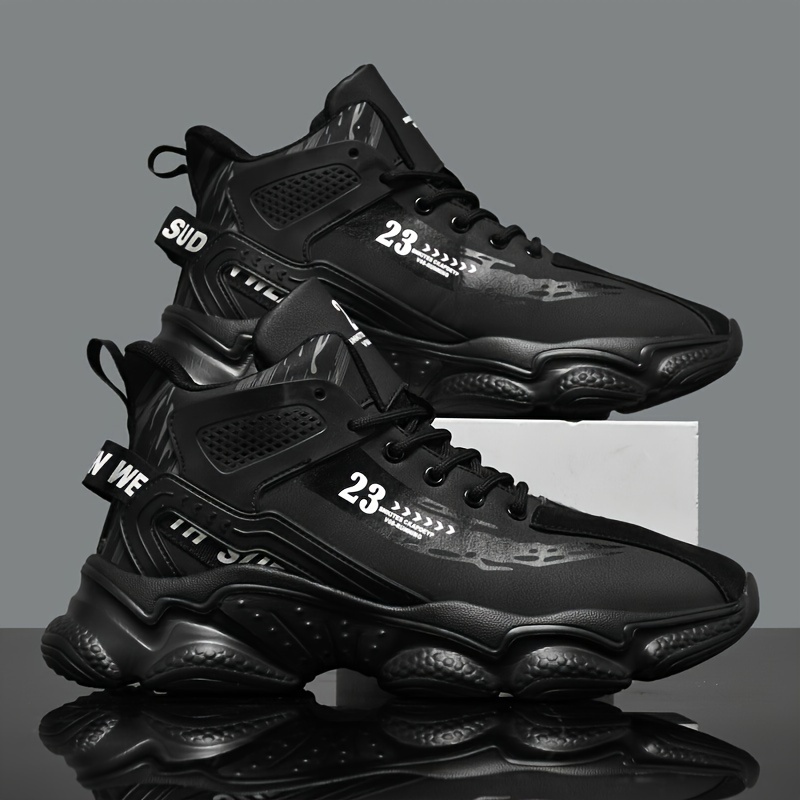 Comfy Non-Slip Lace Up Sneakers for Men's Outdoor Activities with Shock Absorption and Trendy Color Block Design