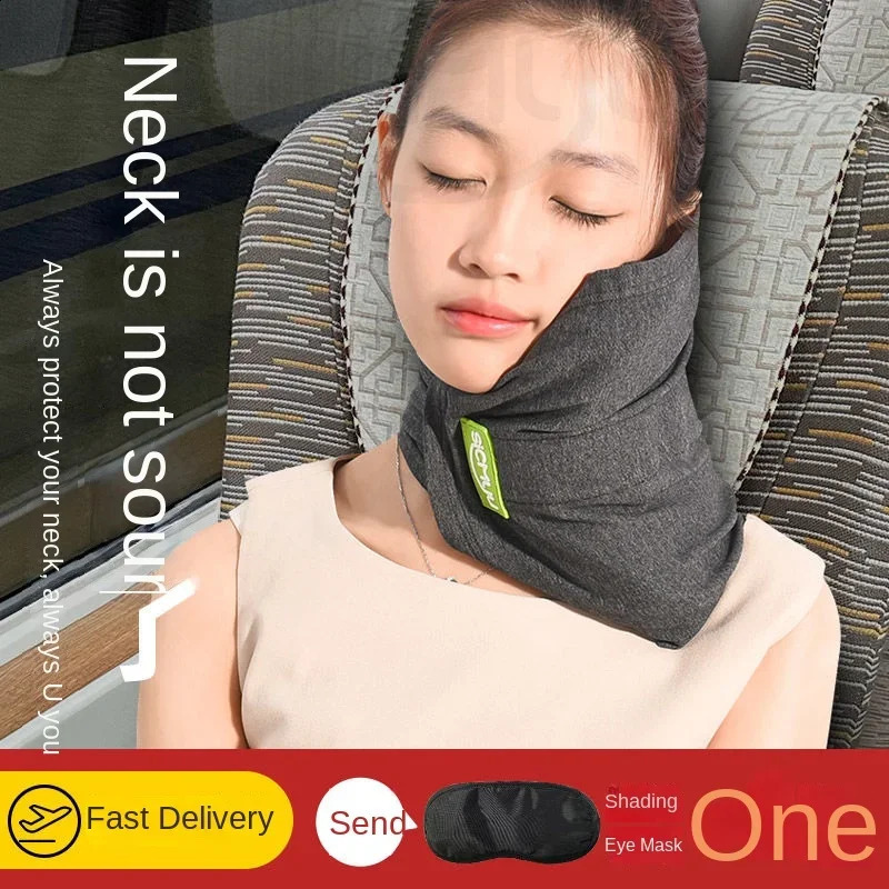 Memory Foam Travel Pillow Neck Support Cushion with Washable Cover for Plane Train and Car Pillows for Sleeping 240829