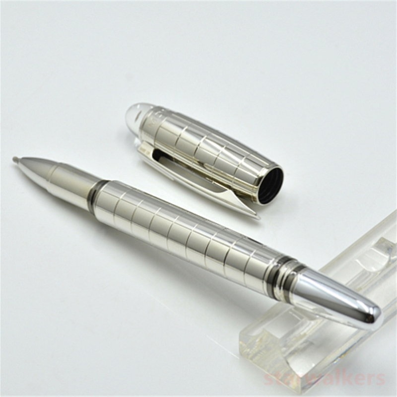 wholesale Hot sales Black Sier ballpoint / Roller ball pen with Crystal Head office stationery business Calligraphy ink pens Gift No Box