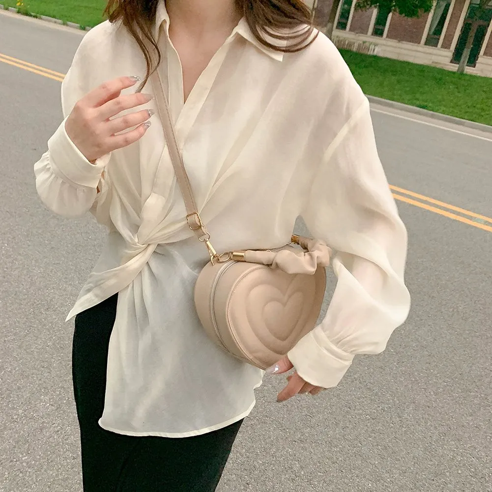 Free Shipping Women Heart Shape Clutch Large Capacity Shoulder Cute PU Fi Crossbody Bag For Shop Work Daily Use Tote Purse Designer Bag Luxury Bag Tot