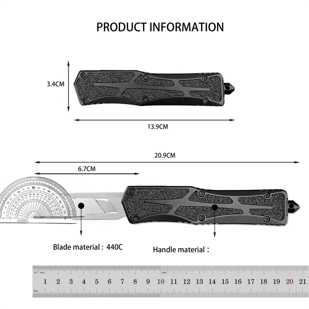 High Quality OTF EDC Pocket Knife 440C Blade Zinc Alloy Handle Outdoor Rescue Survival Tacticals Self Defense Hunting Camping Tools 3300 3400 4850 900