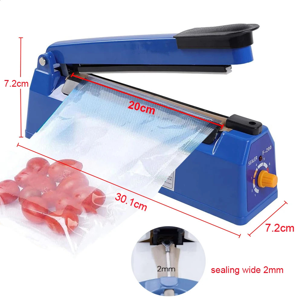 Electric Heat Bag Sealing Machine Plastic Sealer Hand Press Food Seal Impulse Fast Packaging 240828