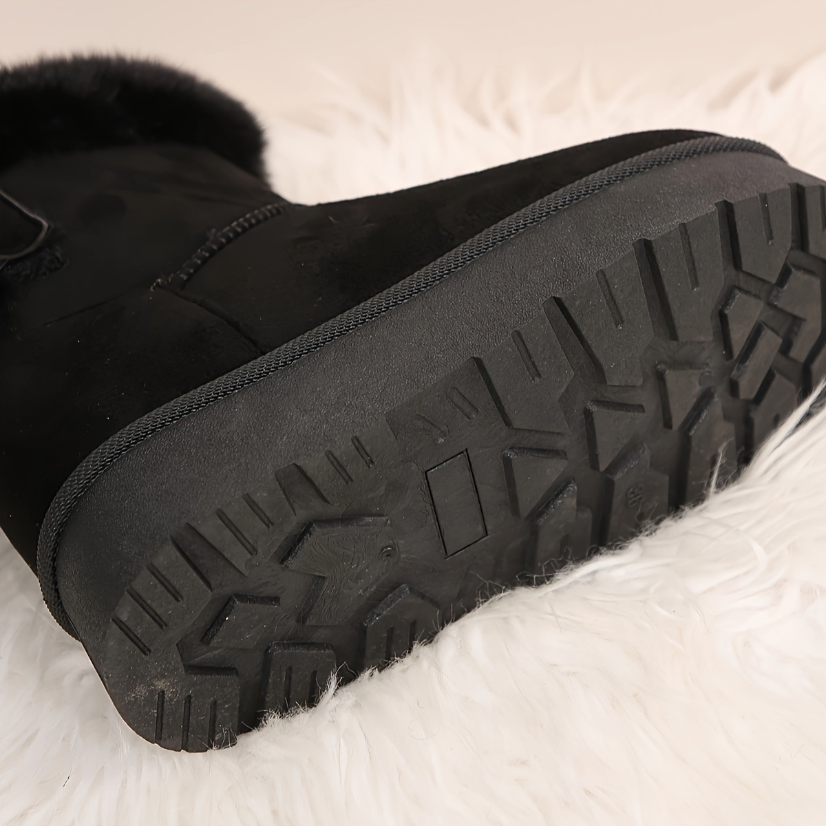 Women's Solid Color Bowknot Decor Snow Boots, Casual Slip On Plush Lined Winter Boots, Comfortable Ankle Boots