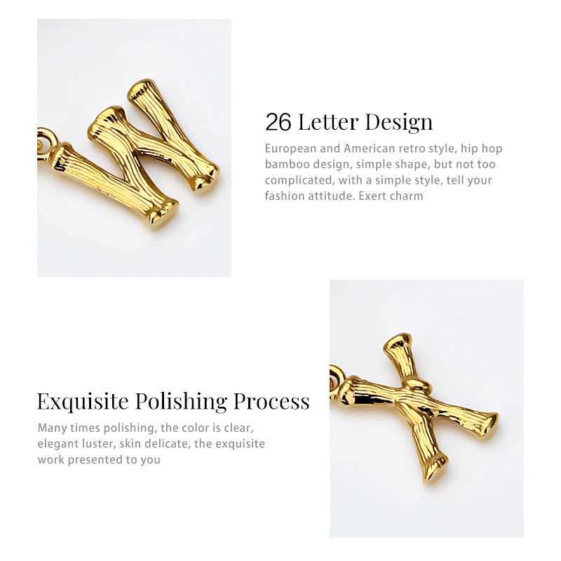 Varole Cute 3D Initial Letter Pendant Necklace PVD 18K Gold Plated Letter Charm Necklace W240828