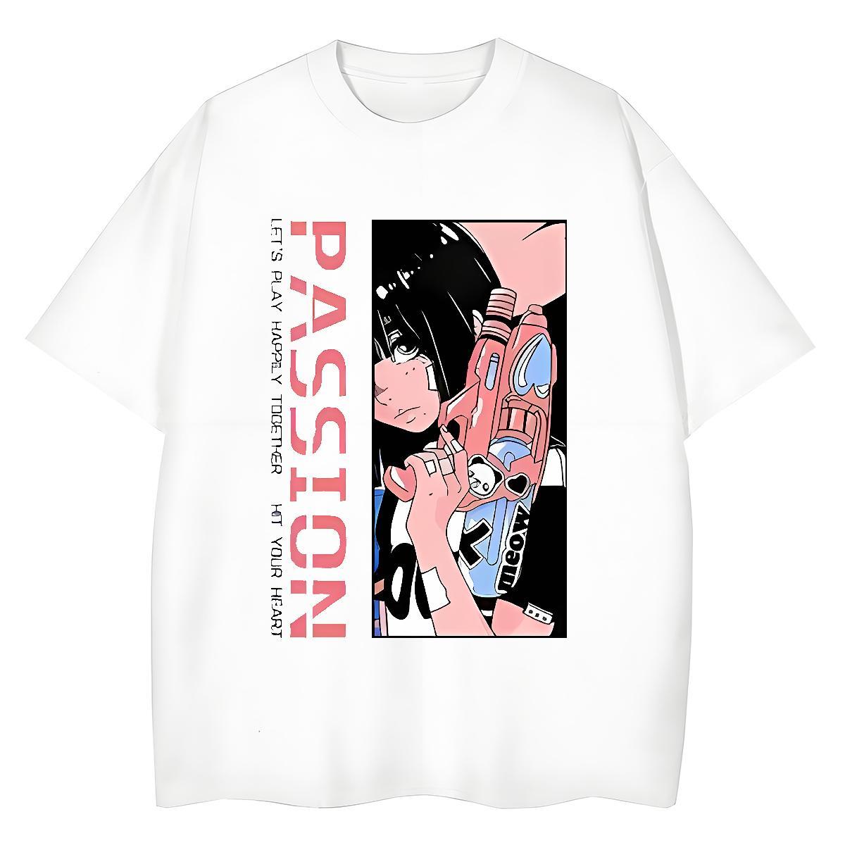 Free Shipping Couples T Shirts 230g Cotton cartoon Casual Sport Womens T Shirts Breathable Soft Anime Clothes Shirt