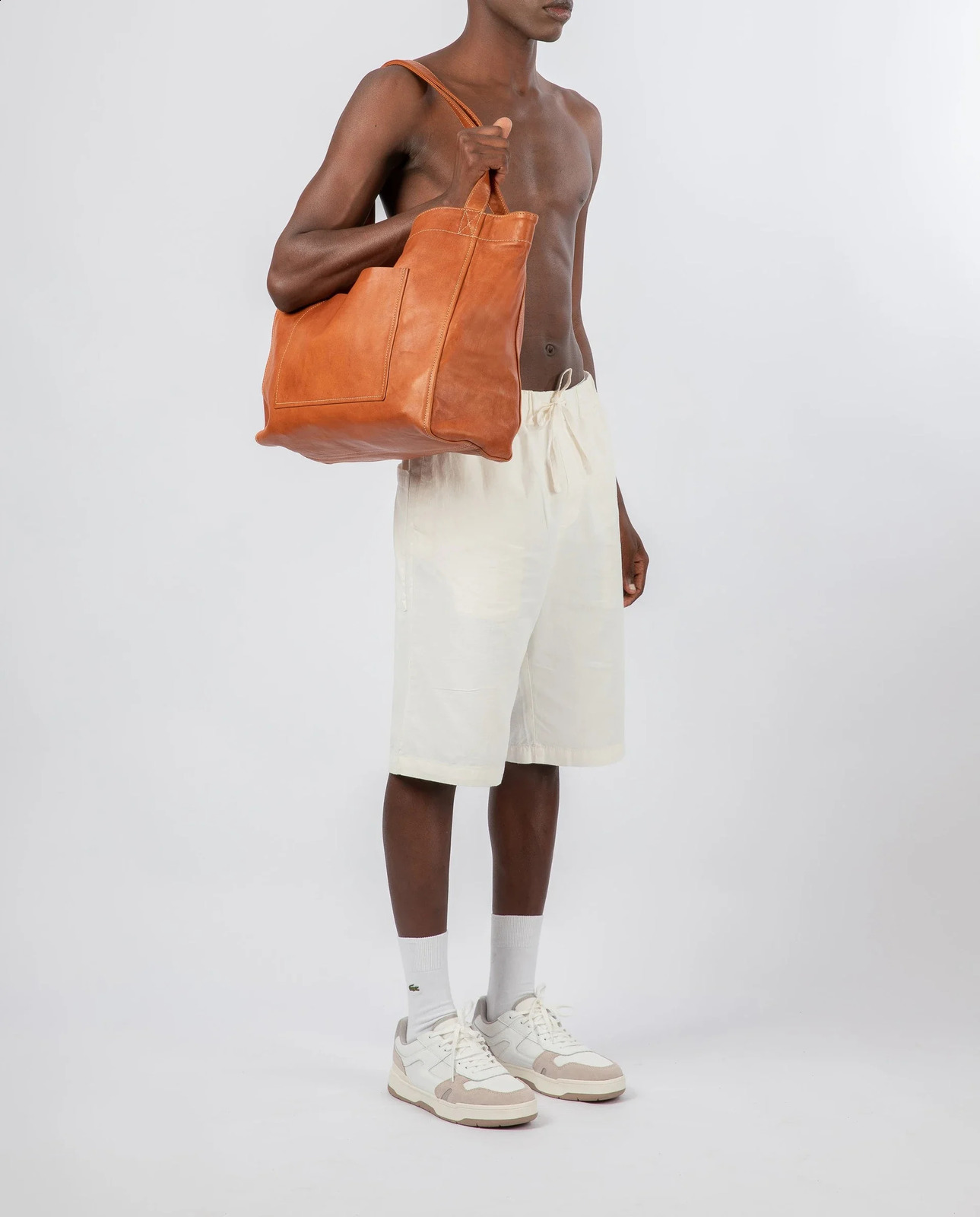 DHlanhai Soft Leather Maxi Tote Cognac Women Oversized Portable Travel Shoulder Bag Supersized Sports Handbags Perfect for Every-day Use 240829