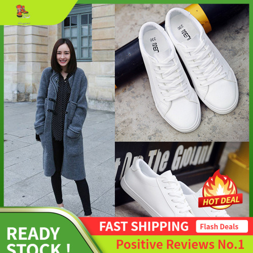 Ddmysports New Spring Lace Up Flat Leather Canvas White Board Women Casual Shoes For OUTDOOR