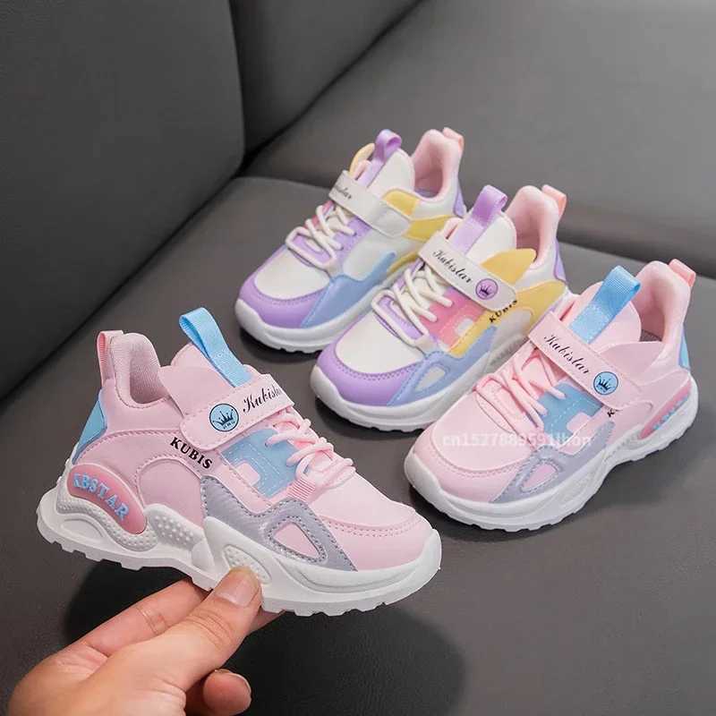 Kids Spring Sneakers Girls School Casual Shoes Outdoor Breathable Running Shoes Light Soft Tennis Pink Non-slip Children Shoes W250318
