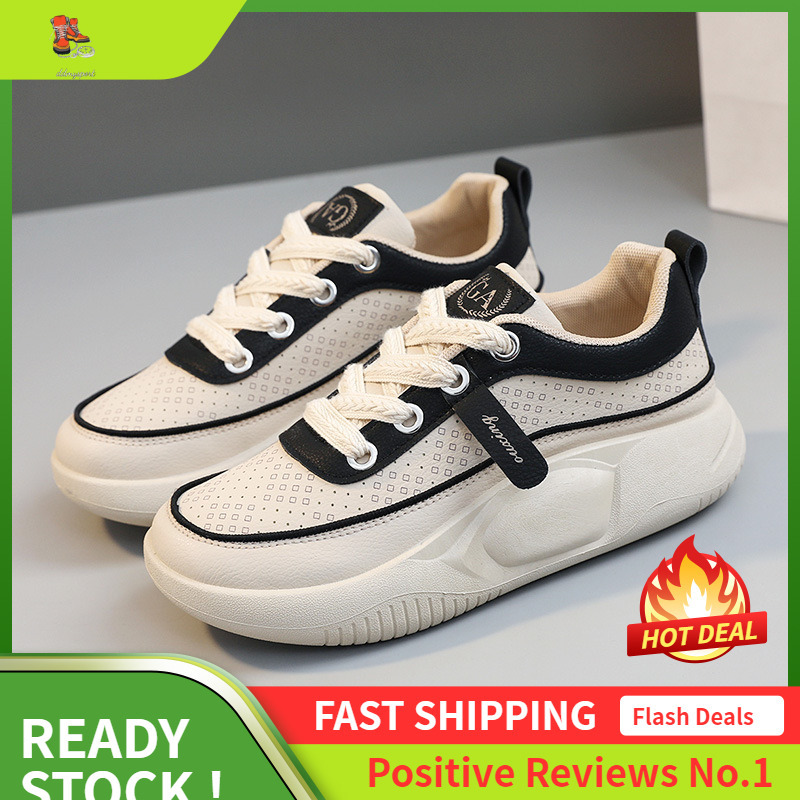 Ddmysports New White Women S Versatile Summer Breathable Height Increasing Thick Soled Fashionable Casual Shoes OUTDOOR