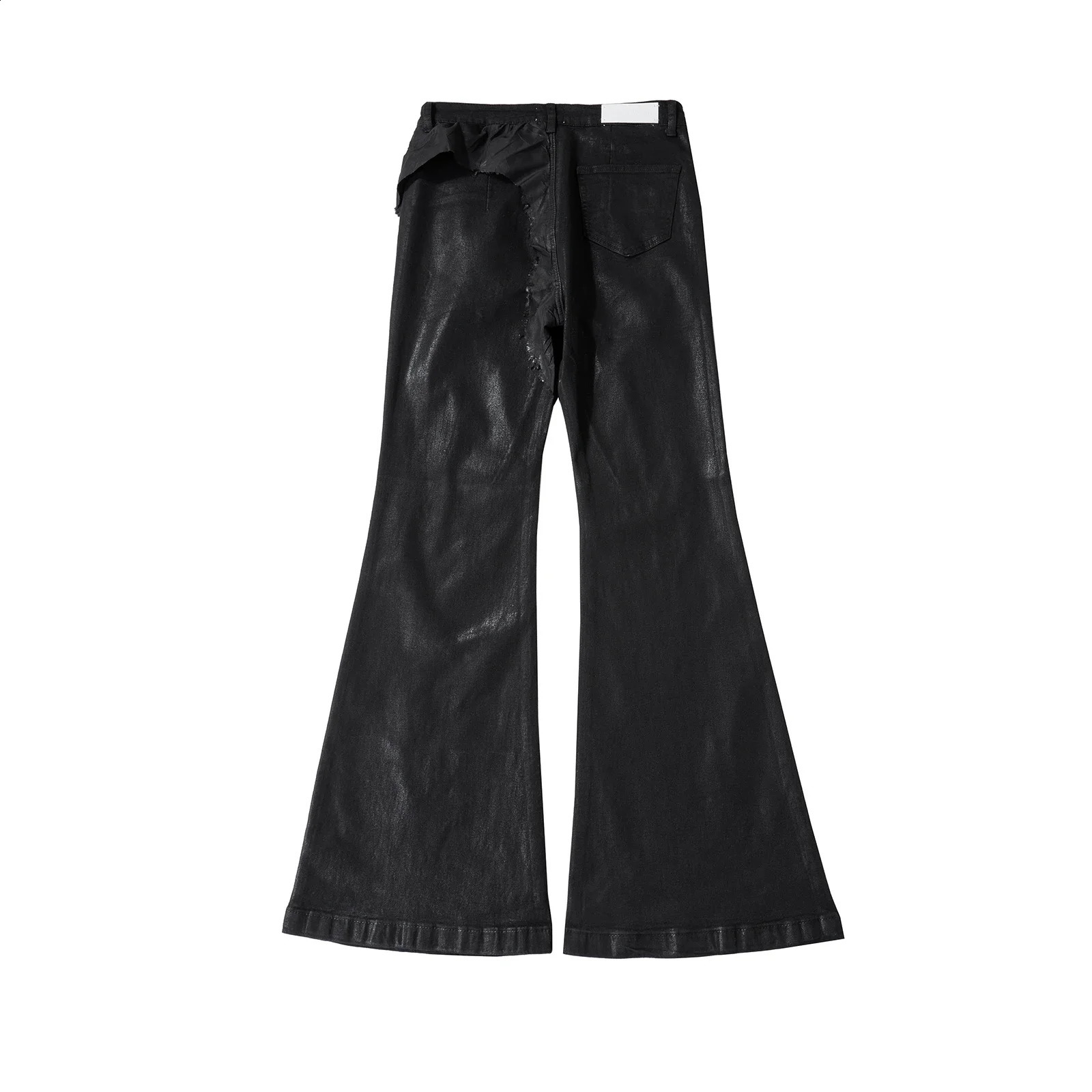 Y2k Streetwear Wax Leather Strecth Jeans for Men and Women Ropa Hombre Baggy Flare Pants Oversized Straight Denim Trousers 240826Z