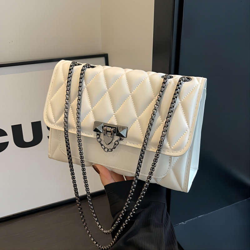 News News New texture bag 2024 crossbody bag women's bag diamond grid chain shoulder bag high-end fashion buckle small square bag
