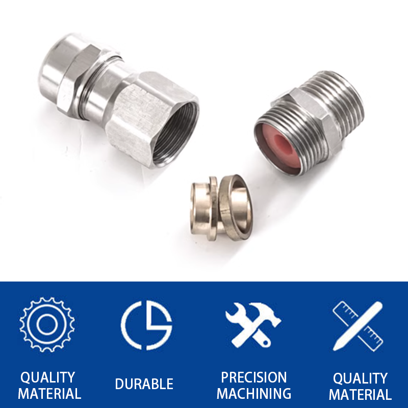 Durable 304 Stainless Steel Armored Gland with Sealant Properties for Robust Electrical Connections