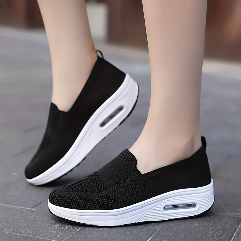 Comfortable Womens Casual Thick Bottom Shoes - Breathable Air Cushioning for Stability and Support - Fabric Upper, TPU Sole, Spring Season Essential