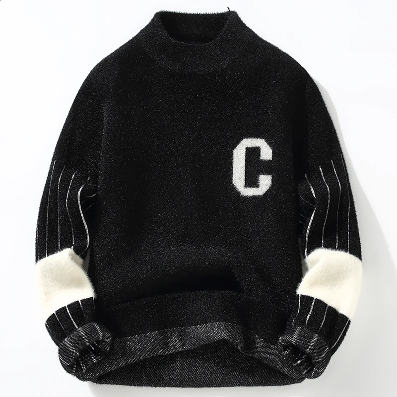 Mens Sweater Winter Arrival Thick Warm Sweater Mens Letter Pattern Sweater Mens Wool Zipper Size M-3XL MY82 240829