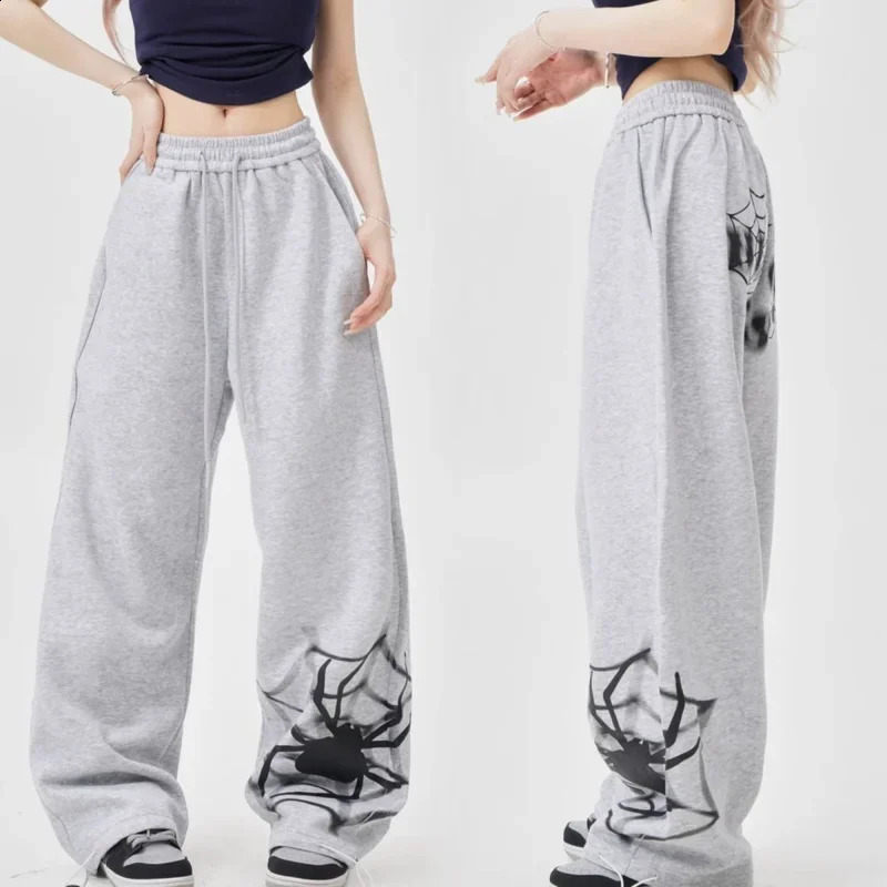 Deeptown Gothic Harajuku Y2k Womens Sportswear Baggy Vintage Pants Spider Japanese Fashion Trouser Streetwear Hip Hop Gyaru 240827