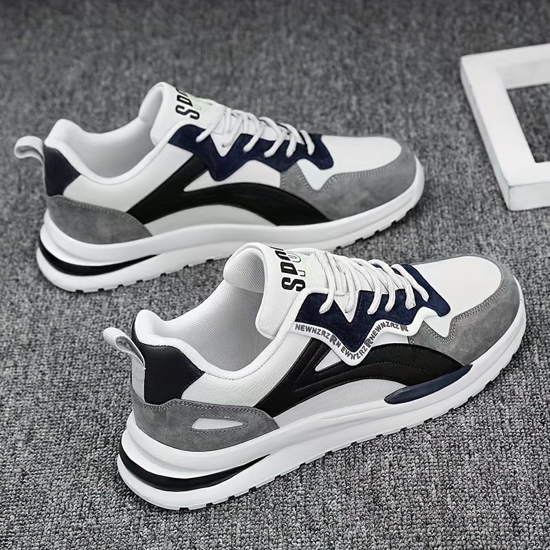 Men's Trendy Colour Block Chunky Shoes, Comfy Non Slip Durable Soft Sole Sneakers For Men's Outdoor Activities