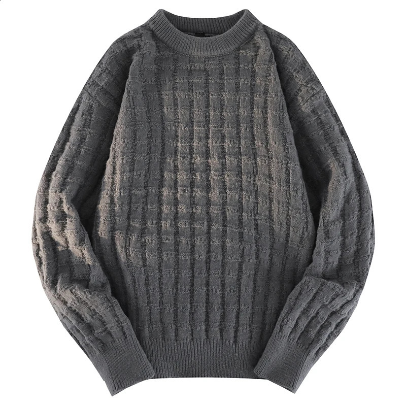autumn Pullover mens sweater O-neck knitted long sleeved warm and slim fit sweater mens casual fashion sweater mens clothing 240829