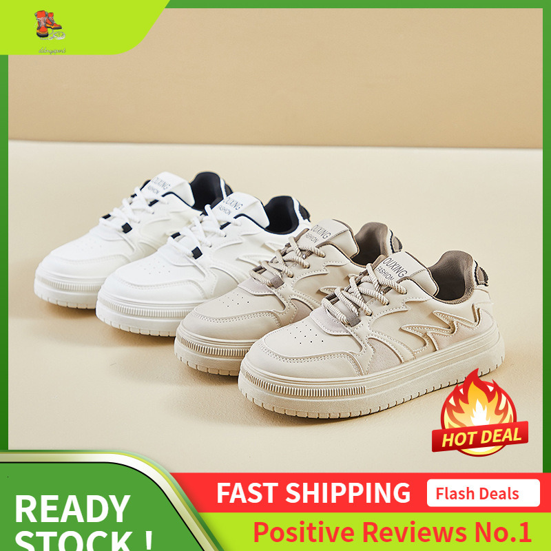 Ddmysports Autumn White New Korean Edition Ins Female Students Thick Soled Eight Increasing Sports Board Shoes Casual Street Shot G OUTDOOR