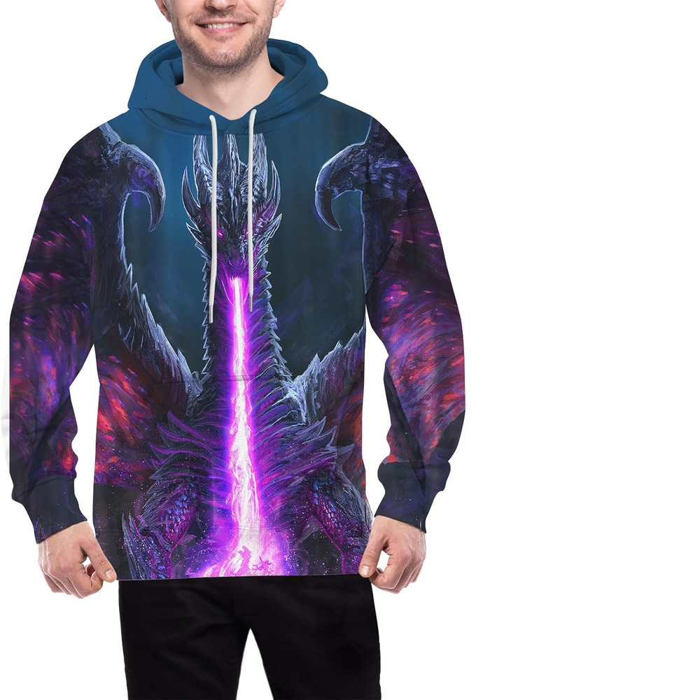 Hoodie for Mens Womens Mens Dragon Hoodie Sweatshirt for Men Boys, Cool Pullover Hooded Sweatshirts for Men, Soft Novelty Hoodies Graphic Hoodies
