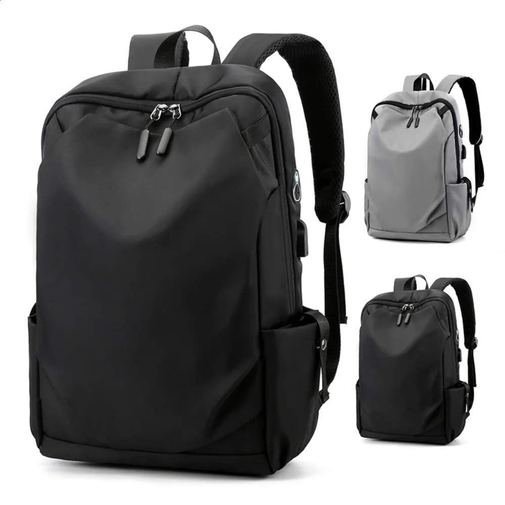 Men School Backpack Waterproof Nylon Backpacks USB Charging Laptop Backbags Large Capacity Rucksack for Books Outdoor Travel y240829