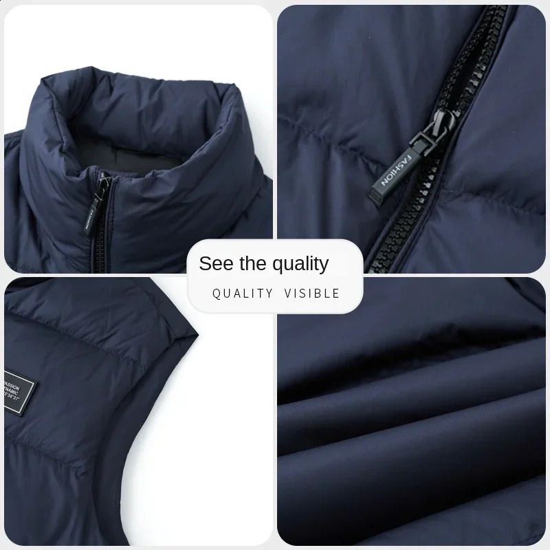 YEAE White Duck Down Jacket Mens Coat Winter Thick Rack Collar Warm Cold Tank Top 240828