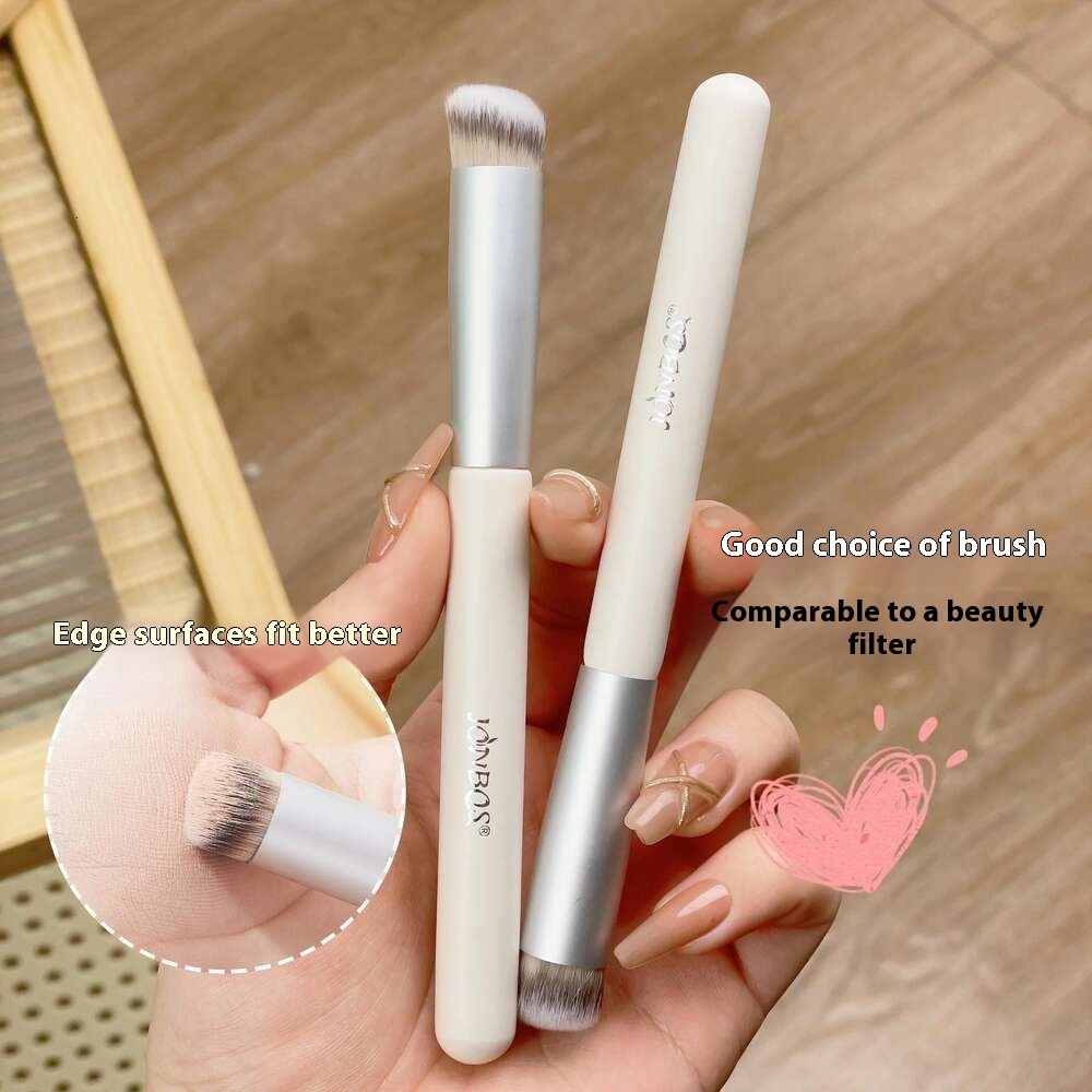 Special Artist Makeup Brush by Jonbos Portable White Stem Concealer Tool with Soft Round Bristles