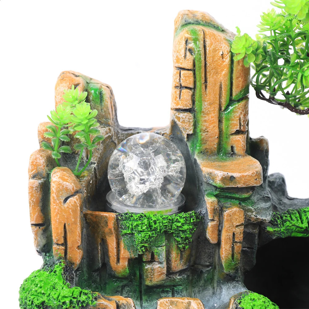 Desktop Fountain Waterfall Resin Fountain Decoration Home Office Decoration 240828