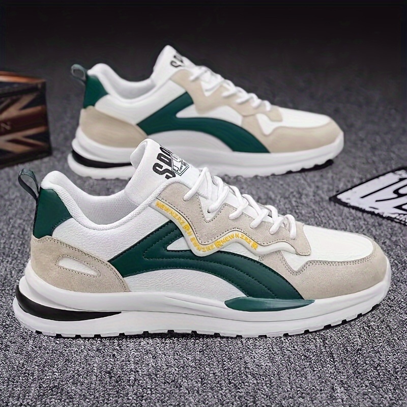 Men's Trendy Colour Block Chunky Shoes, Comfy Non Slip Durable Soft Sole Sneakers For Men's Outdoor Activities