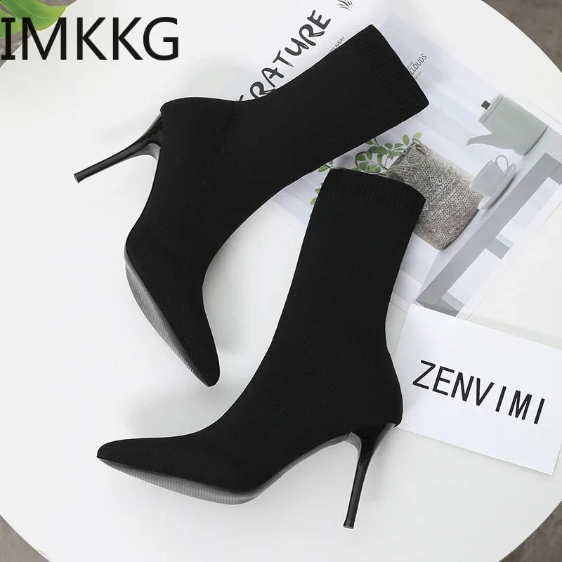 Sexy Socks Boots Knitted Elastic Boots Womens High Boots Fashion Shoes 2024 Spring/Summer Ankle Boots Womens Size 42 240827