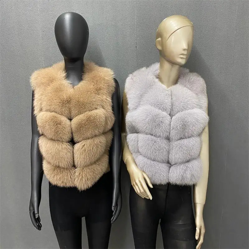 Natural fur vest for women in winter and autumn warm made of natural 240828