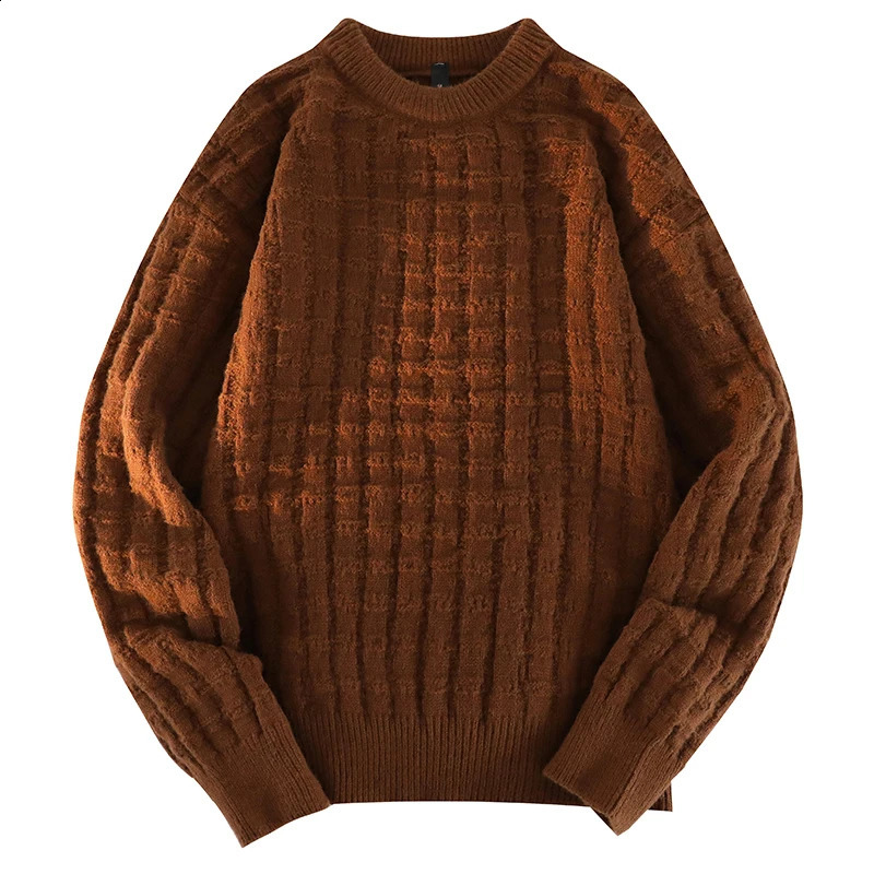 autumn Pullover mens sweater O-neck knitted long sleeved warm and slim fit sweater mens casual fashion sweater mens clothing 240829