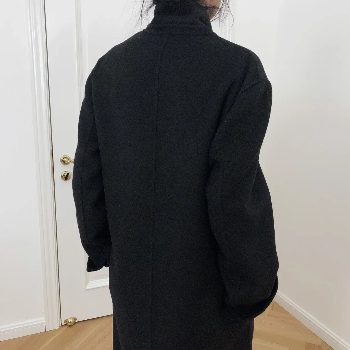 Winter European and American Fashion Sensual Elegant Double sided Wool Coat Thickened Warm Loose Slimming Weight Loss Jacket for Women 240828
