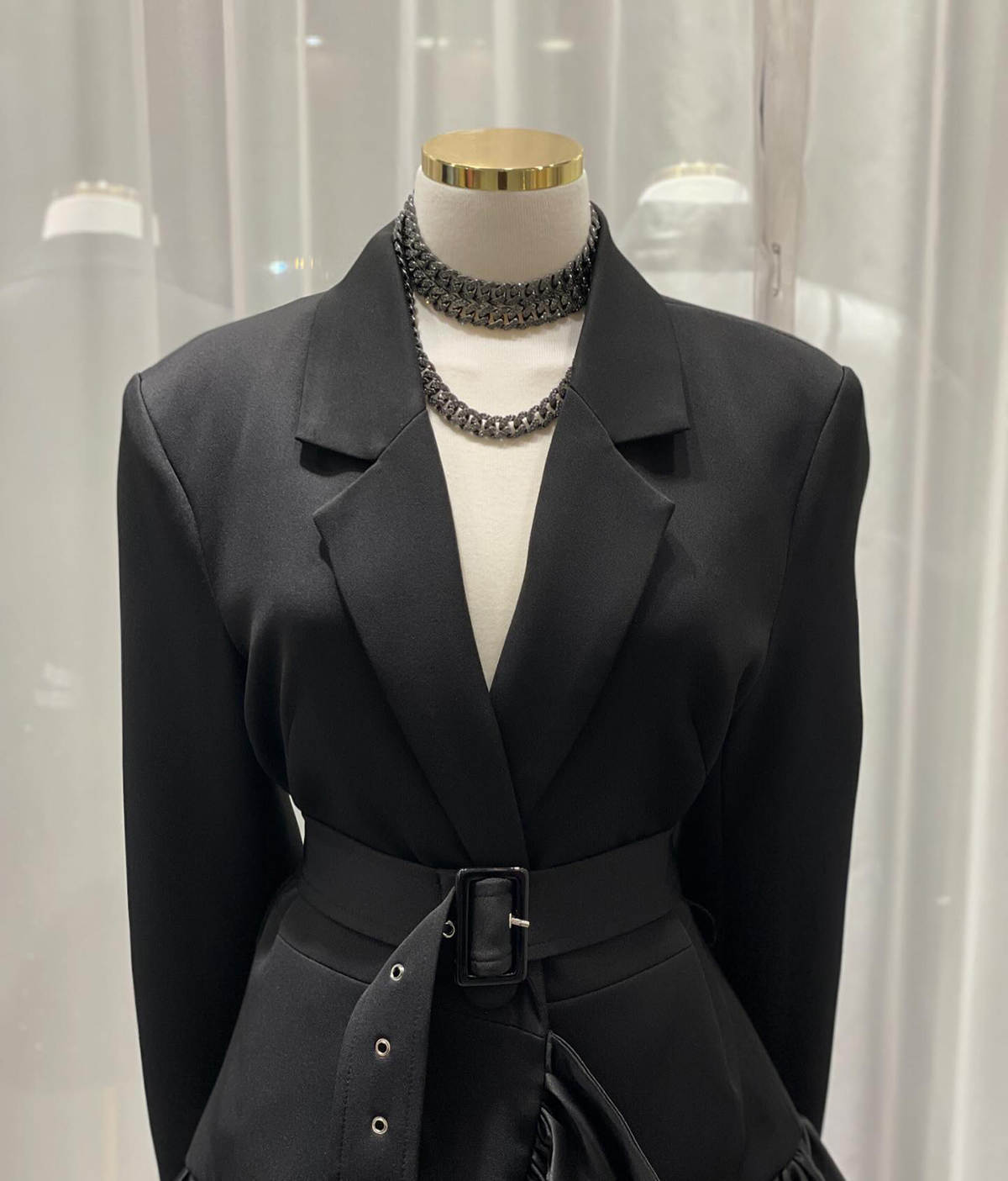 Black Women Blazer Dress Costumes Pour Femmes Tailored Jacket Prom Birthday Party Wear With Belt