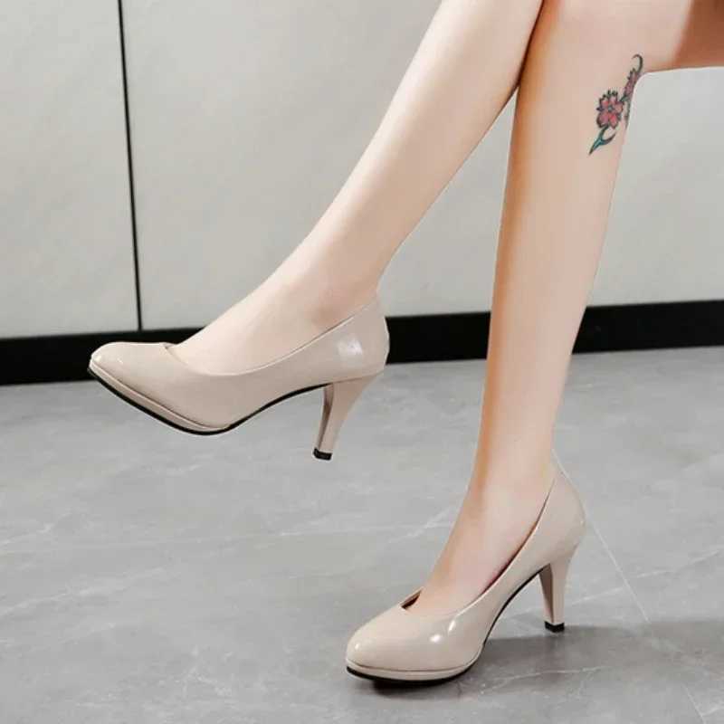 High Quality Summer Classic Round Toe Womens Pump Comfortable Shallow Office Womens Solid Platform Womens Shoes T241024