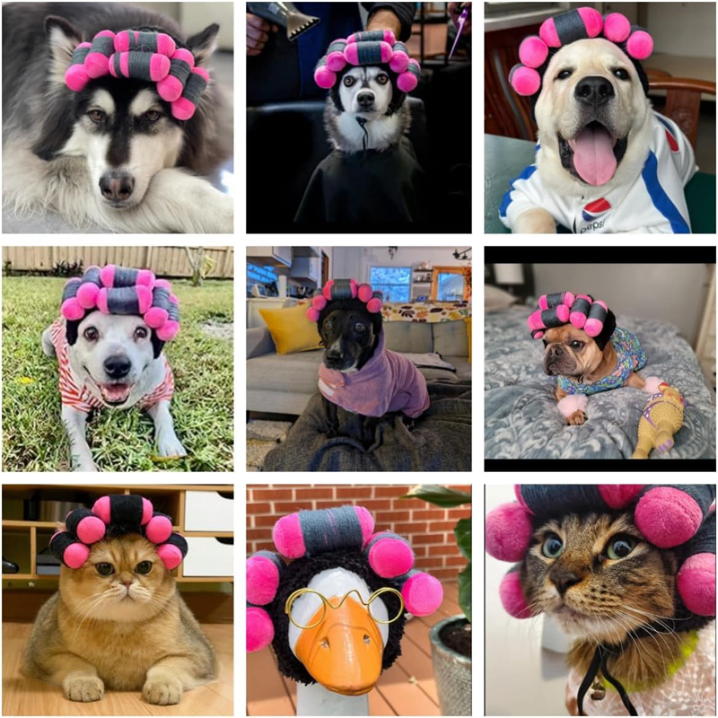 spa day costume cosplay wig curly hair pet cat halloween parties dog hats wigs for small medium and large dogs adjustable n07