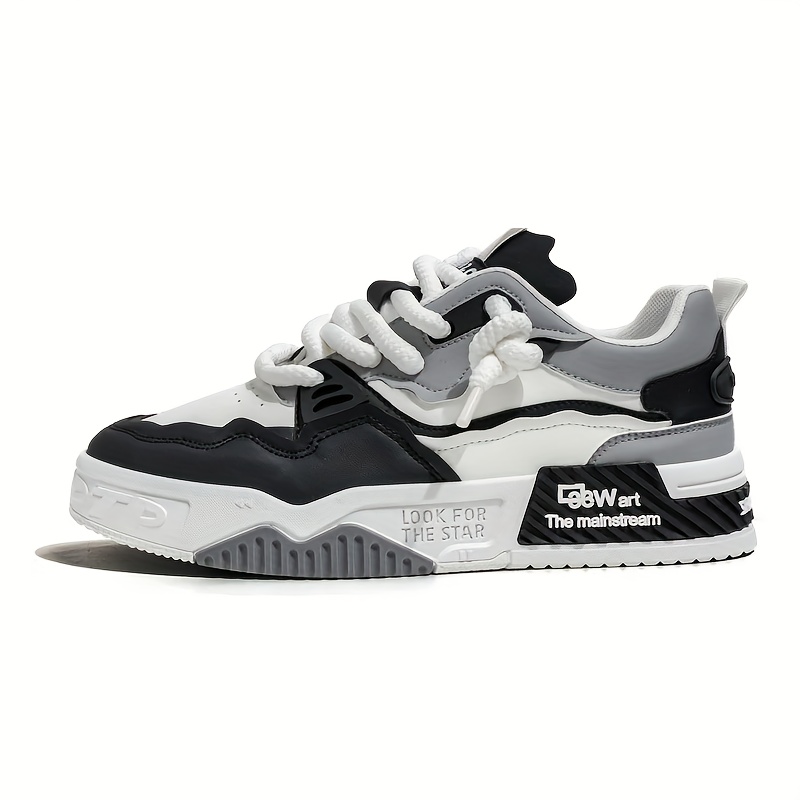 Men's Trendy Street Style Platform Skateboard Shoes, Comfy Non Slip Durable Casual Lace Up Sneakers For Men's Outdoor Activities