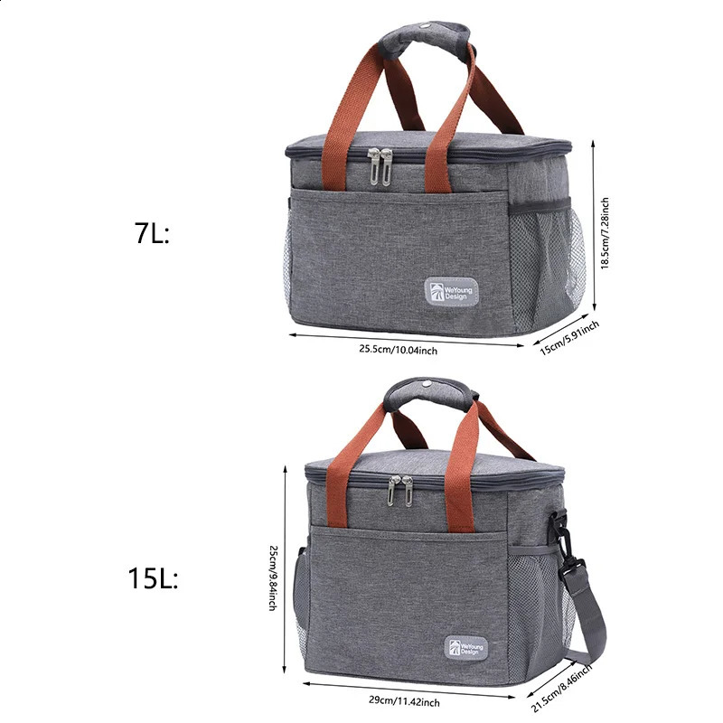 Large Capacity Thermal Insulation Lunch Bag Oxford Cloth Food Storage Picnic Bags Tote Portable Cooler Box Bags 250528