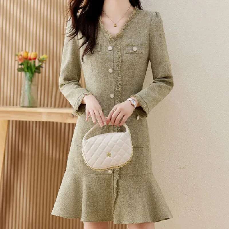 Black Women's Long Sleeve Dresses Spring Autumn Fashion New Female Dress Elegant Party On Promotion Chic One Pieces Korean 2025